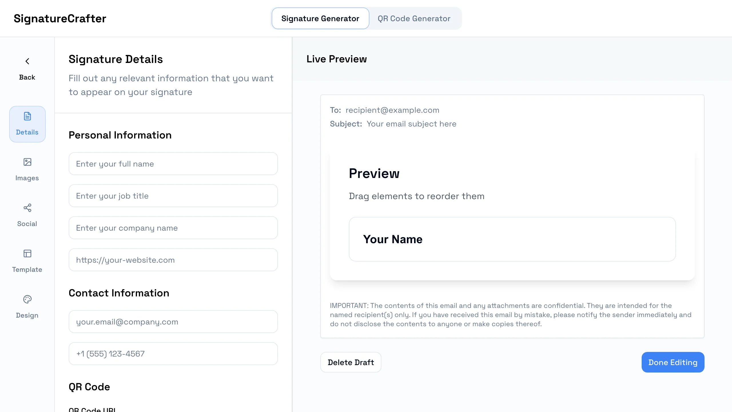 Loading preview of SignatureCrafter